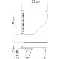 Длина, ширина и высота рояля Kawai GL10